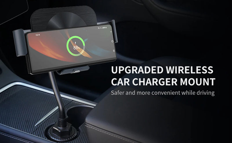 Wireless Car Charger Mount Dual Coils Fast Charging Auto Clamping