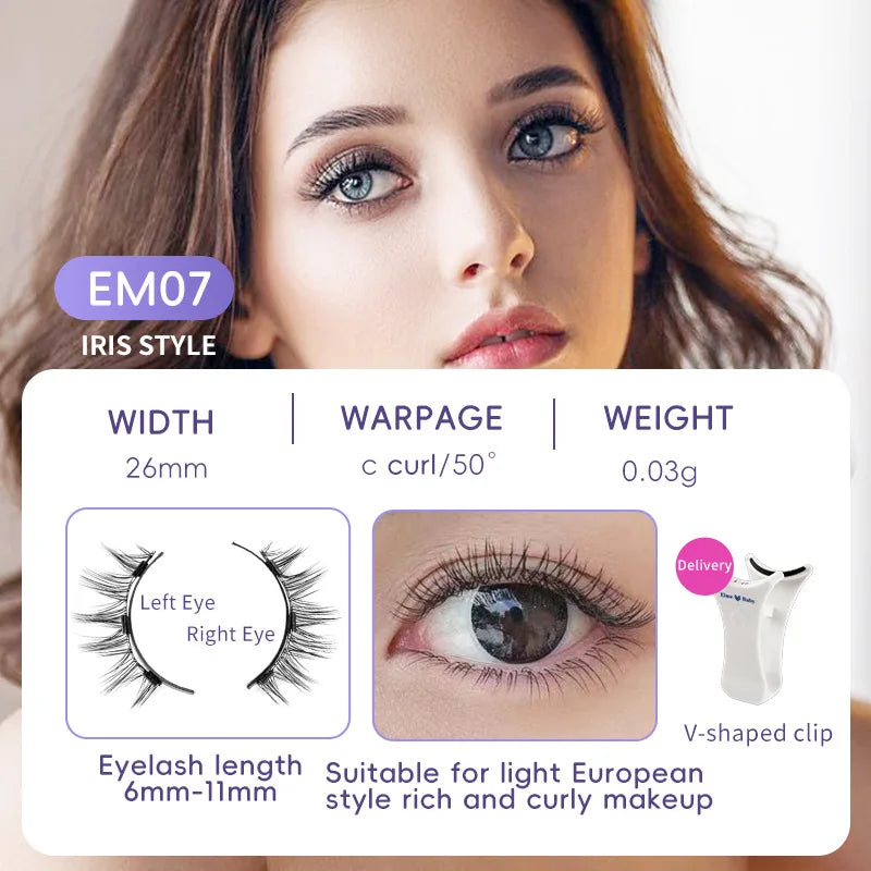 1pair Magnetic Eyelashes Handmade 3D Natural Magnetic False Eyelashes