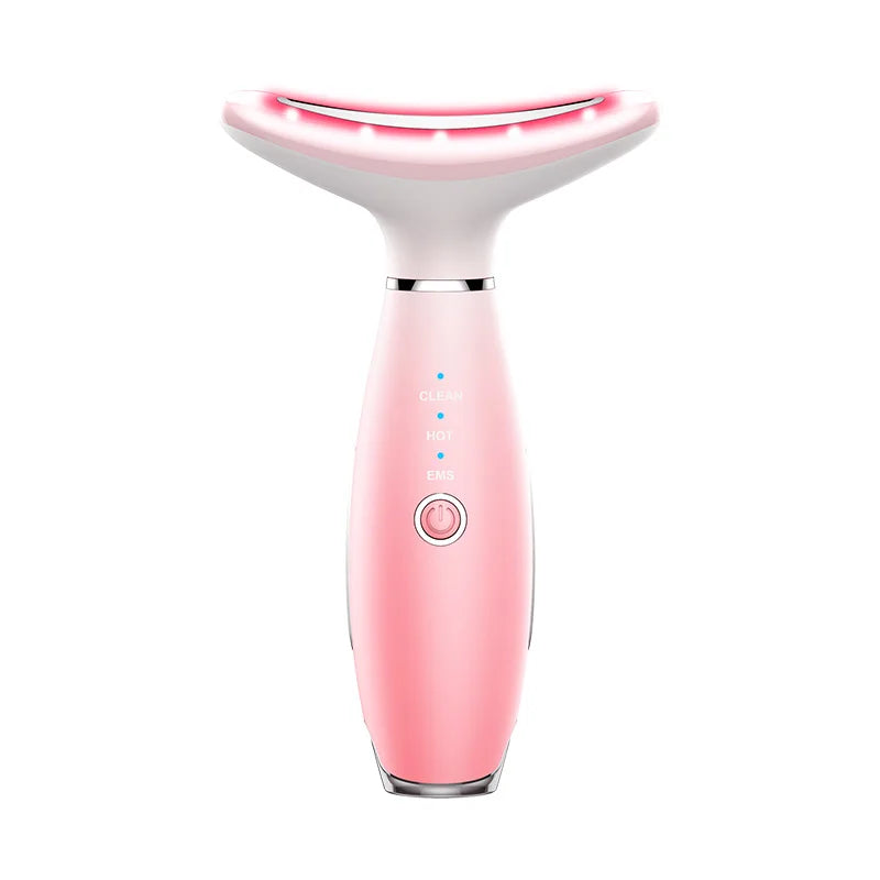 Rechargeable Facial And Neck Massager Tri-Color LED And Heating Mode Neck