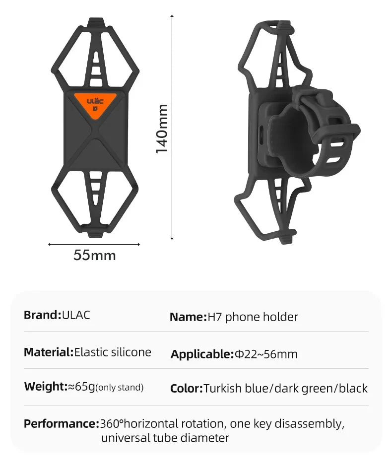 ULAC Motorcycle Bicycle Phone Stand 360° Rotatable Holder