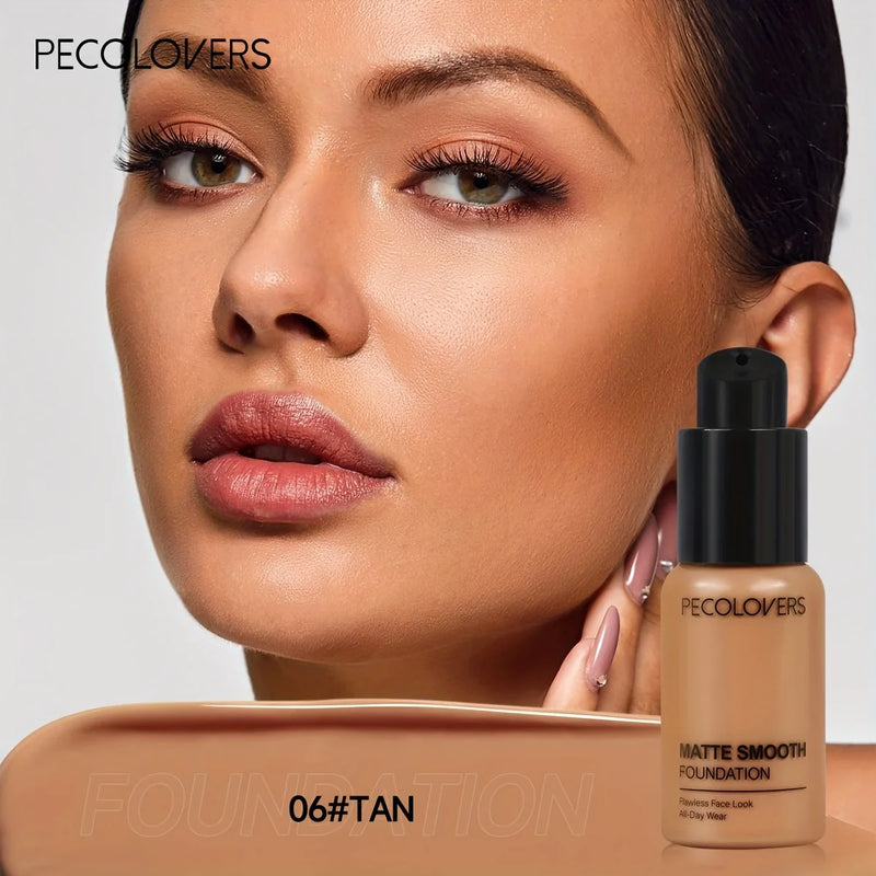 PECOLOVERS Matte Finish Liquid Foundation - Oil-Control for All Skin Tones