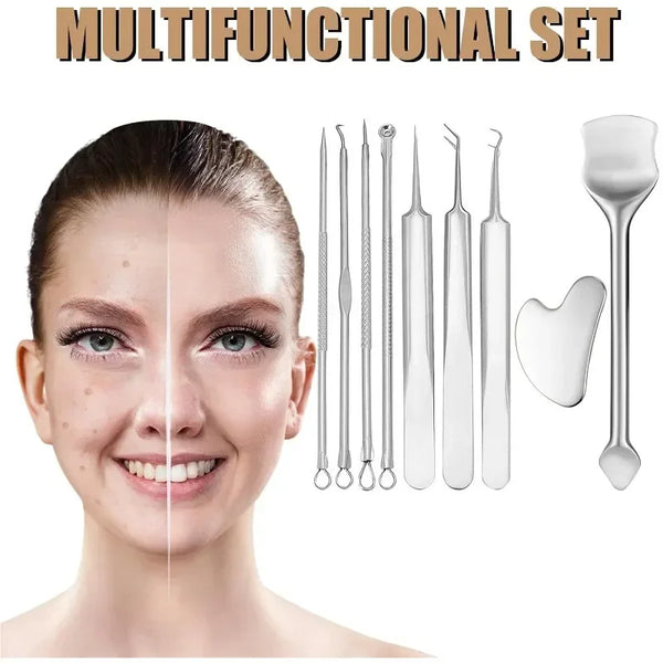 7/10Pcs Pore Prep Tool Skin Scraping Acne Treatment Kit Blackhead Removal