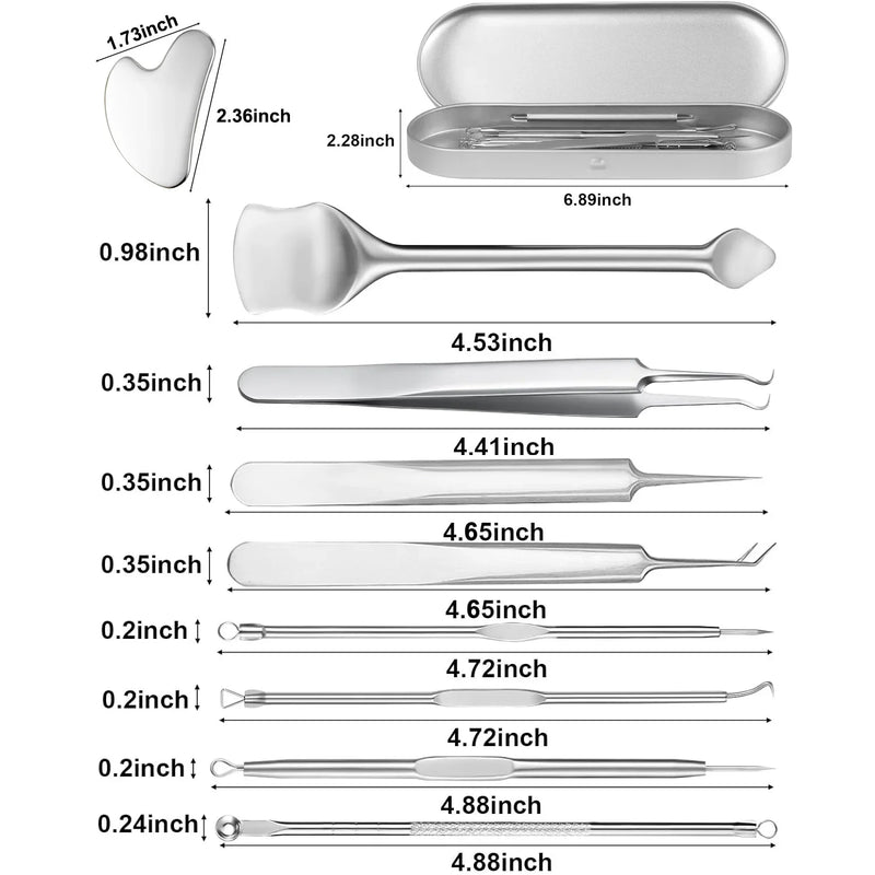 7/10Pcs Pore Prep Tool Skin Scraping Acne Treatment Kit Blackhead Removal