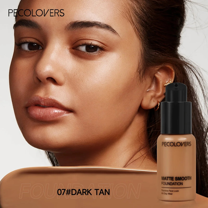 PECOLOVERS Matte Finish Liquid Foundation - Oil-Control for All Skin Tones