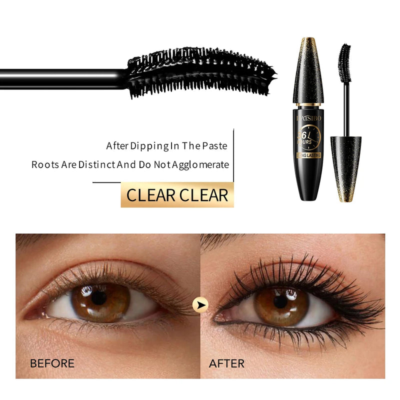 Black Mascara For Stunning Eyes, Long-Lasting 36-Hour Wear, Lengthening