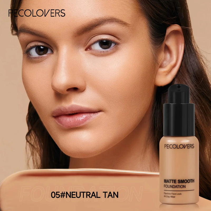 PECOLOVERS Matte Finish Liquid Foundation - Oil-Control for All Skin Tones