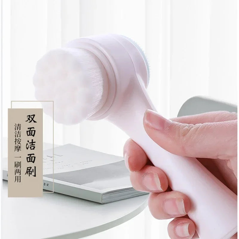 Silica Gel Facial Brush Double Sided Facial Cleanser Blackhead Removing