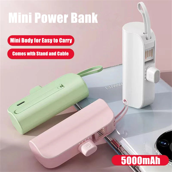 5000mAh Mini Power Bank Portable Charging External Battery Powerbank