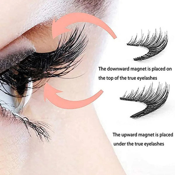 1pair Magnetic Eyelashes Handmade 3D Natural Magnetic False Eyelashes