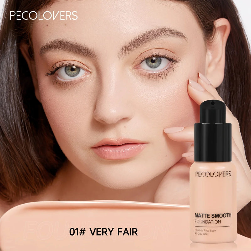 PECOLOVERS Matte Finish Liquid Foundation - Oil-Control for All Skin Tones