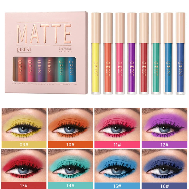 8pcs/box Brown Colorful Liquid Eyeshadow Stick Set Contour Blush