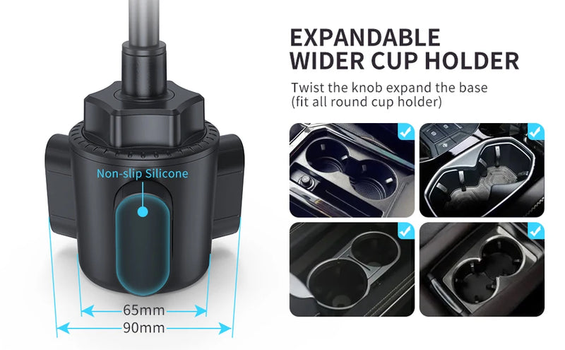 Wireless Car Charger Mount Dual Coils Fast Charging Auto Clamping