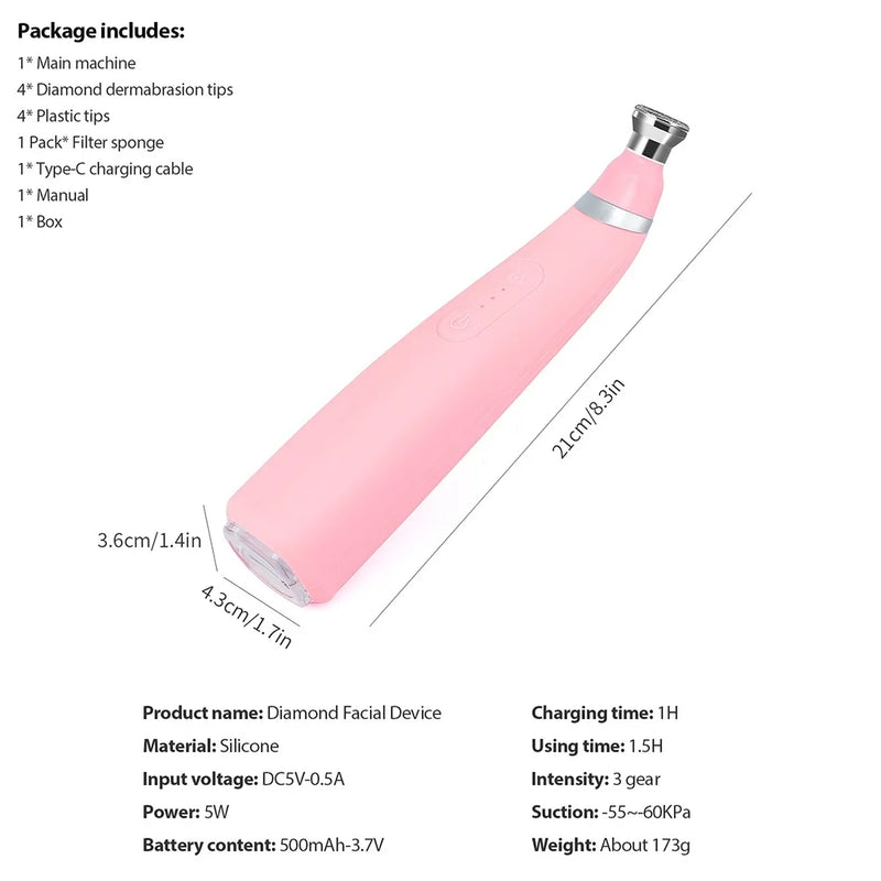 Foreverlily Portable Diamond Peeling Machine Microdermabrasion Facial