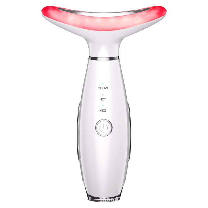 Rechargeable Facial And Neck Massager Tri-Color LED And Heating Mode Neck